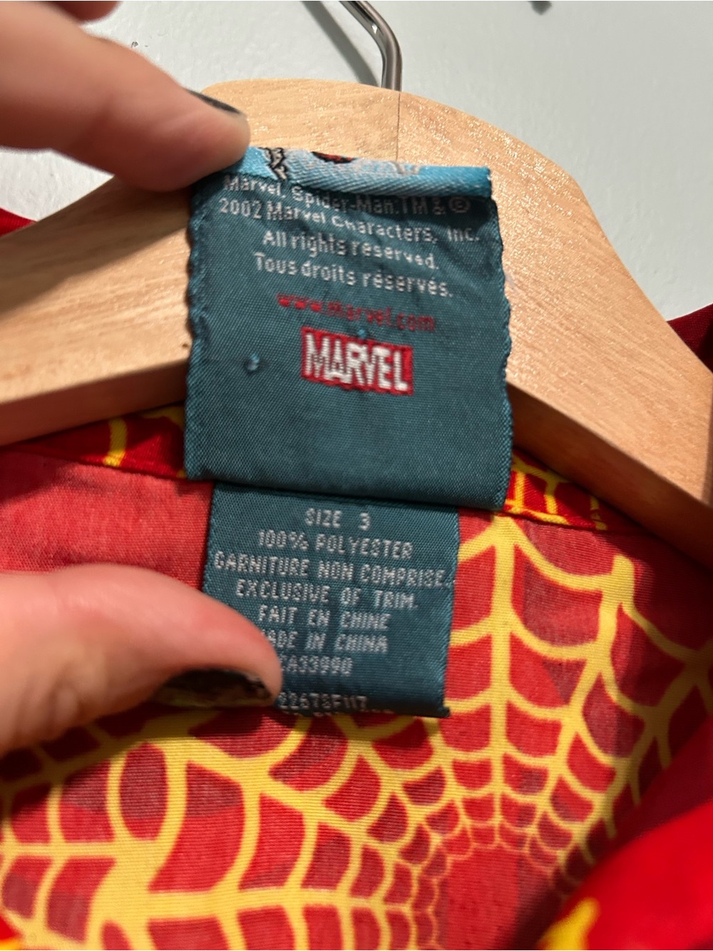 2002 Marvel Spider-Man Button Down Shirt size 3 - Picture 4 of 5